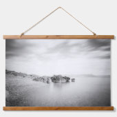 Lange blootstelling aan een strand in Rabac, Kroat Hangend Wandkleed (Voorkant)