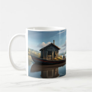 Lange boot, kleine hut koffiemok