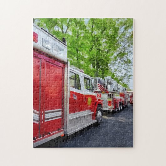 Lange brandweerwagens legpuzzel (Verticaal)