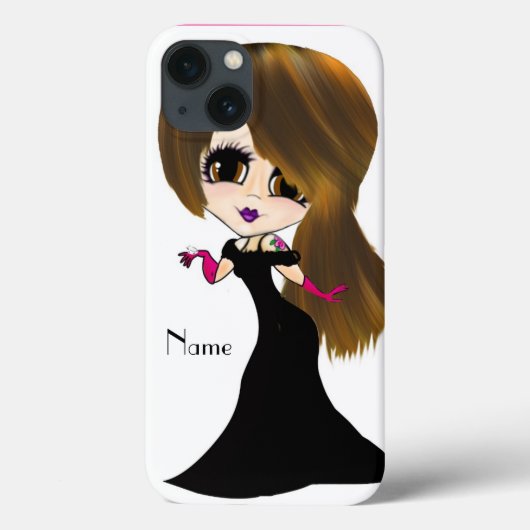 Lange bruine geverfde bruine scholierenkarikatuur  Case-Mate iPhone case (Achterkant)