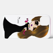 Lange bruine geverfde bruine scholierenkarikatuur  Case-Mate iPhone case (Achterkant (horizontaal))