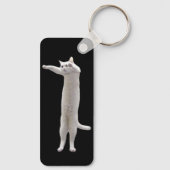Lange Cat Meme Dubbelzijdige Sleutelhanger (Achterkant)