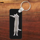 Lange Cat Meme Dubbelzijdige Sleutelhanger (Achterkant)