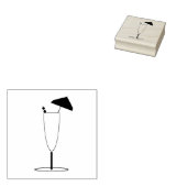 Lange Cocktail met Paraplu Rubber Stamp Rubberstempel (Gestempeld)