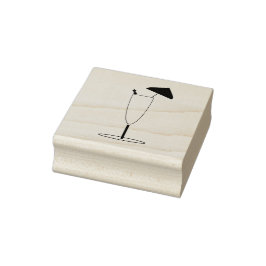 Lange Cocktail met Paraplu Rubber Stamp Rubberstempel