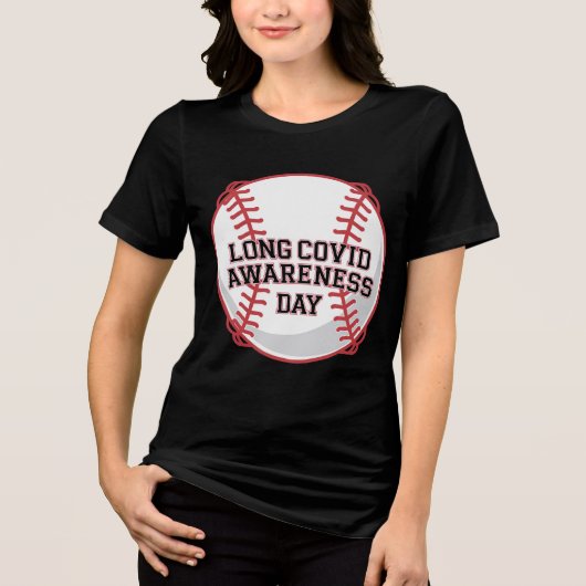 Lange COVID Awareness Day Baseball Design Tri-Blend Shirt (Voorkant)