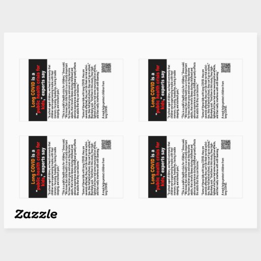 Lange Covid bij kinderen papieren stickers (Vel)