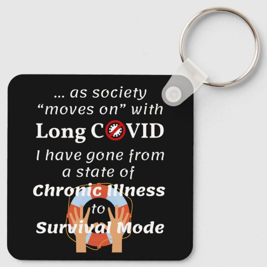 Lange COVID - Chronische ziekte naar overlevingsmo Sleutelhanger (Achterkant)