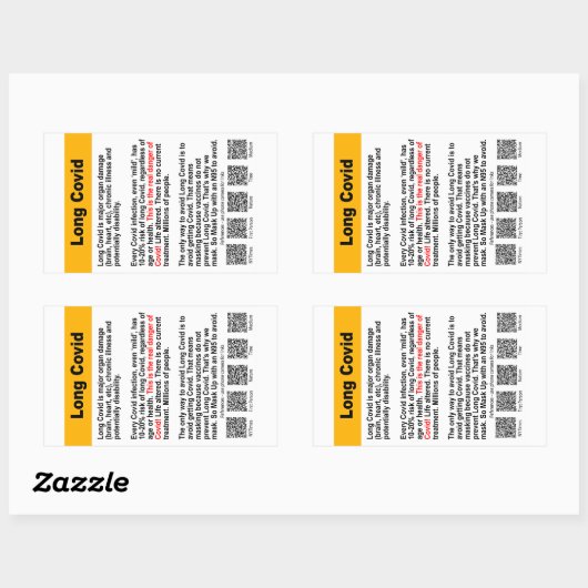 Lange Covid info paper sticker (Vel)