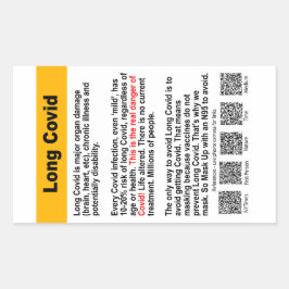Lange Covid info paper sticker