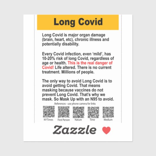 Lange Covid info vinyl sticker (Vel)