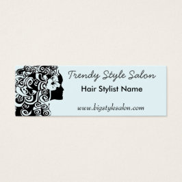  Lange Curly Curls Haar Stylist Vrouw Mode Mini Visitekaartjes