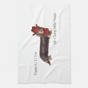 Lange Dachshund Cowboy Theedoek