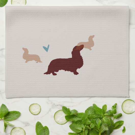 Lange Dachshund Kitchen Towel Theedoek (Gevouwen)