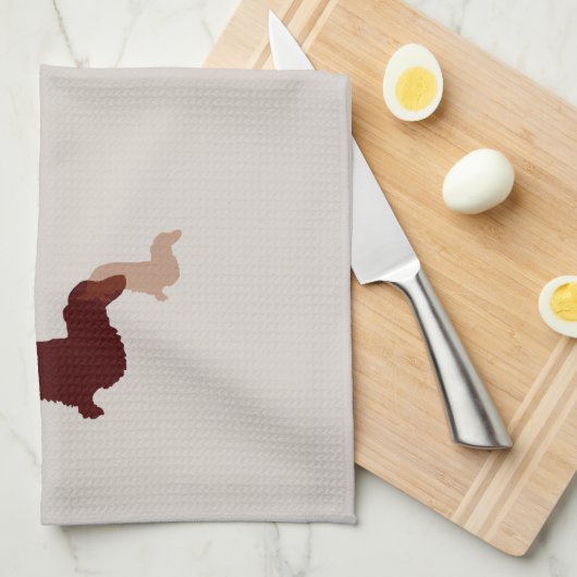 Lange Dachshund Kitchen Towel Theedoek (Quarter Fold)