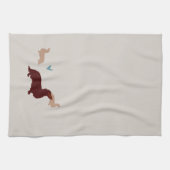Lange Dachshund Kitchen Towel Theedoek (Horizontaal)