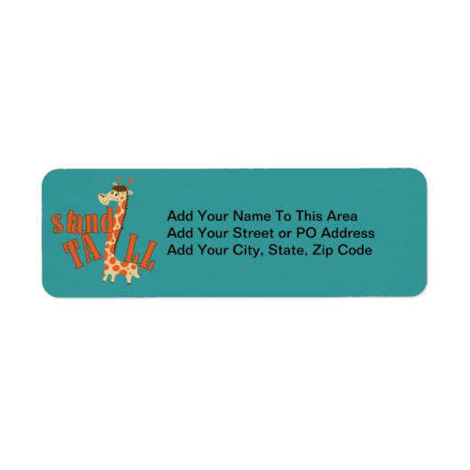 Lange de Tribune van de Giraffe Etiket (Voorkant)