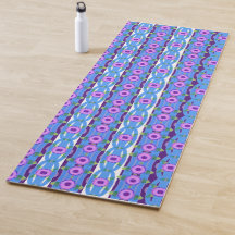 Lange Decoratieve Mat in Blauw en Paarse