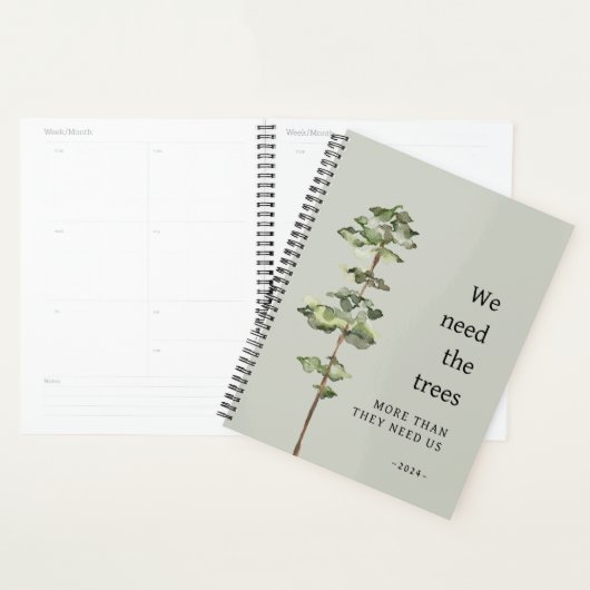 Lange dennenboom Eco Friendly 2024 Planner (Display)