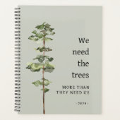 Lange dennenboom Eco Friendly 2024 Planner (Voorkant)