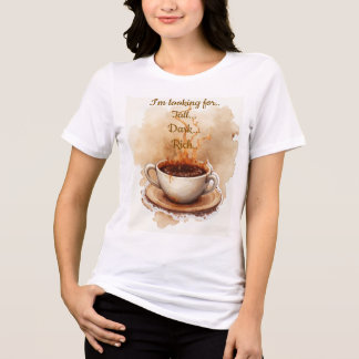 Lange donkere rijke kop koffie Tri-Blend shirt