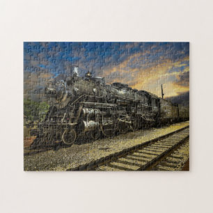 Lange donkere trein legpuzzel