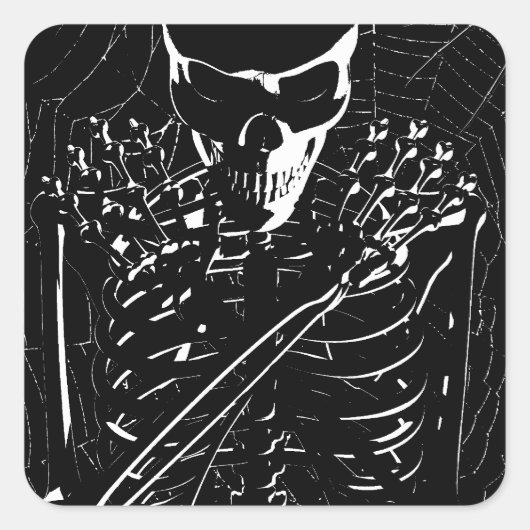 Lange-dood-skeletstickers Vierkante Sticker (Voorkant)