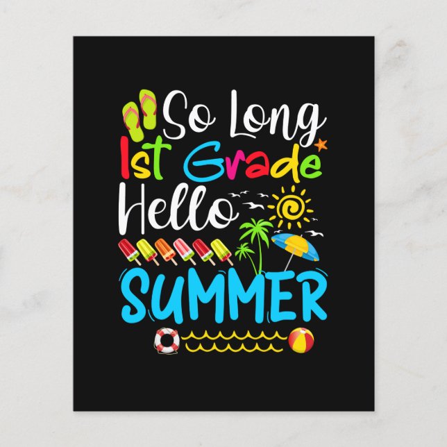 Lange eerste graad Hallo zomerdag op school. (Voorkant)