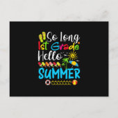 Lange eerste graad Hallo zomerdag op school. Aankondigingskaart (Voorkant)