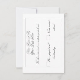 Lange Elegante RSVP-kaart RSVP Kaartje