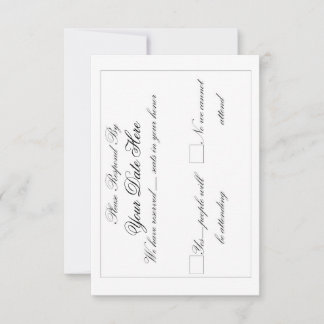 Lange Elegante RSVP-kaart RSVP Kaartje