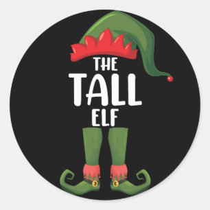 Lange Elf Overeenkomstige Familie Kerstmis Ronde Sticker