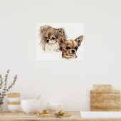 Lange en gladde mantel Chihuahuas Poster (Keuken)