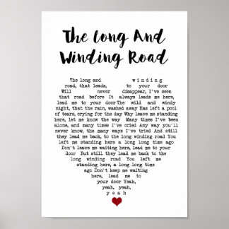 Lange en lichtere wegsong lyric Heart print