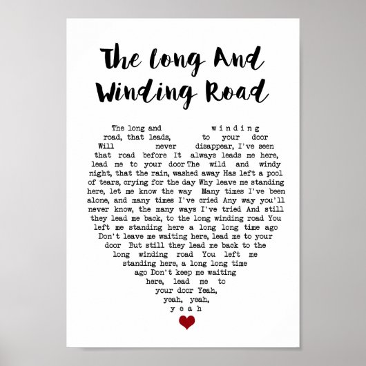 Lange en lichtere wegsong lyric Heart print (Voorkant)