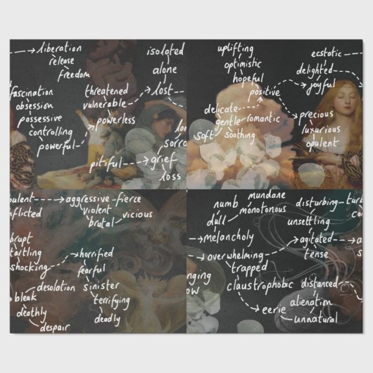 Lange Engelse klaslokalen Poster Poetry Mood Words Cadeaupapier (Zoom)