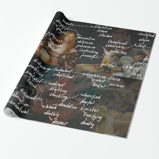 Lange Engelse klaslokalen Poster Poetry Mood Words Cadeaupapier (Uitgerold)
