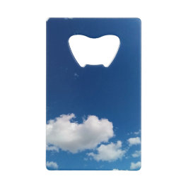 Lange enkelvoudige wolk creditkaart flessenopener