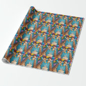 **"Lange feesten: een Giraffe verjaardagsbash"** Cadeaupapier (Uitgerold)