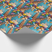 **"Lange feesten: een Giraffe verjaardagsbash"** Cadeaupapier (Hoek)