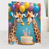 **"Lange feesten: een Giraffe verjaardagsbash"** Kaart (Achterkant)