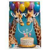 **"Lange feesten: een Giraffe verjaardagsbash"** Medium Cadeauzakje (Achterkant)