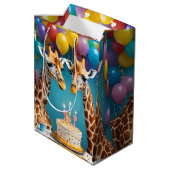 **"Lange feesten: een Giraffe verjaardagsbash"** Medium Cadeauzakje (Achterkant Gekanteld)