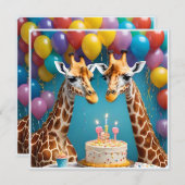 **"Lange feesten: een Giraffe verjaardagsbash"** Save The Date (Voorkant / Achterkant)