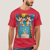 **"Lange feesten: een Giraffe verjaardagsbash"** T-shirt (Voorkant)