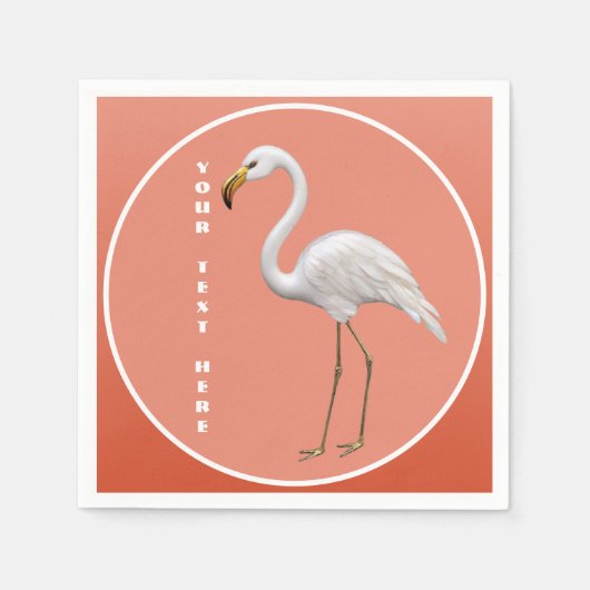 Lange Flamingo Zachte Perzik Partij Servet (Voorkant)