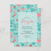 Lange Flamingo's Uitnodigingen (Voorkant / Achterkant)