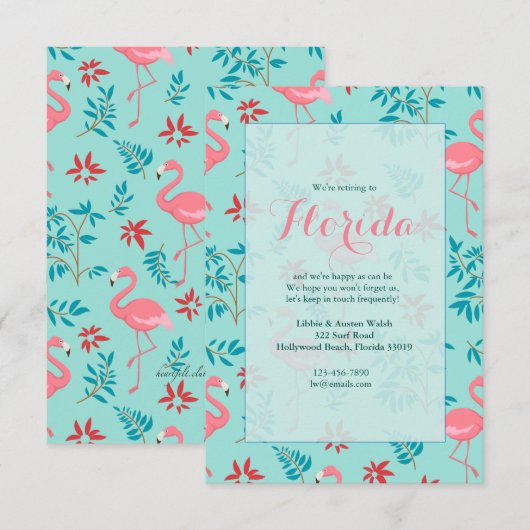 Lange Flamingo's Uitnodigingen (Voorkant / Achterkant)