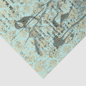 Lange Franse  Blauwgroen vogel Tissuepapier (Detail)