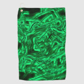 Lange gebogen lijnen die ster vormen op groen meta golfhanddoek (Voorkant)